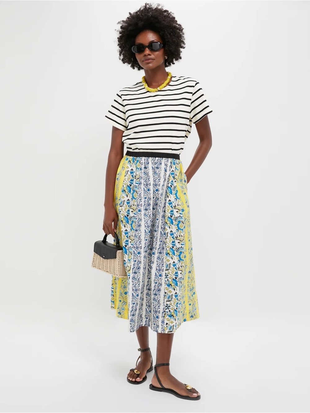 NWT - Tuckernuck - Goldenrod Chintz Stripe Gibbons Skirt